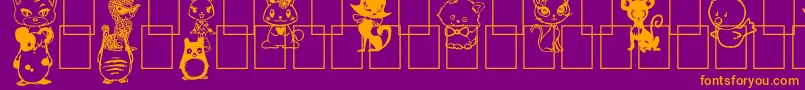 GirlyToons Font – Orange Fonts on Purple Background