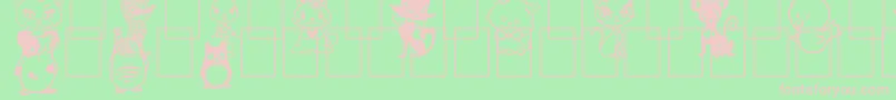 GirlyToons Font – Pink Fonts on Green Background