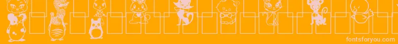 GirlyToons Font – Pink Fonts on Orange Background