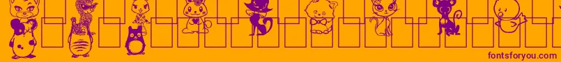 GirlyToons Font – Purple Fonts on Orange Background