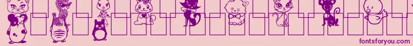 GirlyToons Font – Purple Fonts on Pink Background