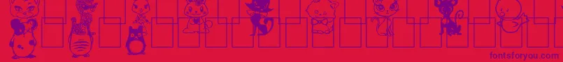 GirlyToons Font – Purple Fonts on Red Background