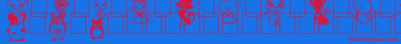 GirlyToons Font – Red Fonts on Blue Background