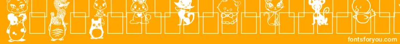 Fonte GirlyToons – fontes brancas em um fundo laranja