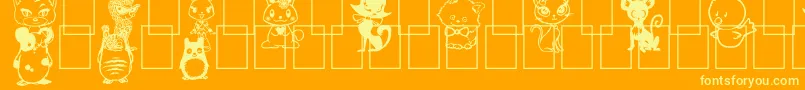 Шрифт GirlyToons – жёлтые шрифты на оранжевом фоне