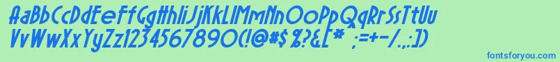 SierraMadreBoldItalic Font – Blue Fonts on Green Background