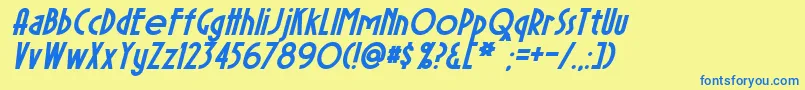 SierraMadreBoldItalic Font – Blue Fonts on Yellow Background