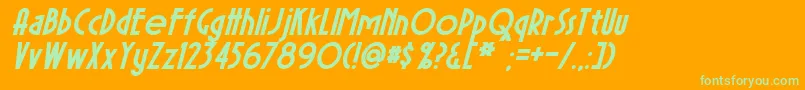SierraMadreBoldItalic Font – Green Fonts on Orange Background