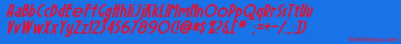 SierraMadreBoldItalic Font – Red Fonts on Blue Background