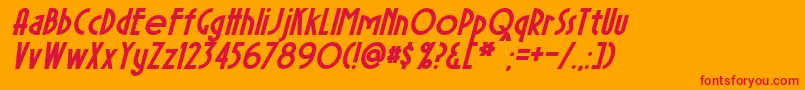 フォントSierraMadreBoldItalic – オレンジの背景に赤い文字