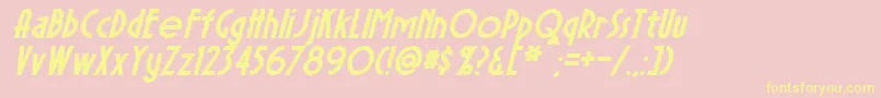 SierraMadreBoldItalic Font – Yellow Fonts on Pink Background