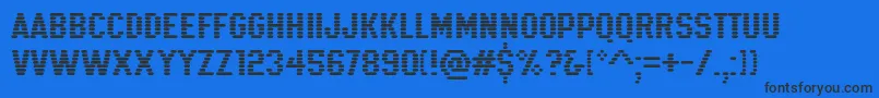 K22Xanthus Font – Black Fonts on Blue Background