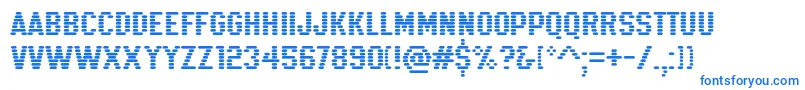 K22Xanthus-Schriftart – Blaue Schriften auf weißem Hintergrund