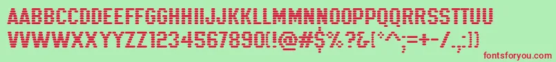 K22Xanthus Font – Red Fonts on Green Background