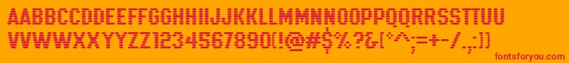 K22Xanthus Font – Red Fonts on Orange Background
