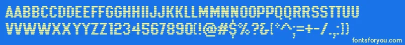 K22Xanthus Font – Yellow Fonts on Blue Background