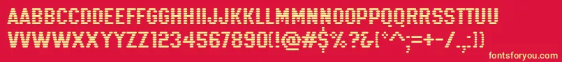 K22Xanthus Font – Yellow Fonts on Red Background