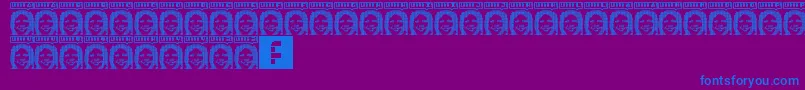 フォントLorraLorraDates – 紫色の背景に青い文字