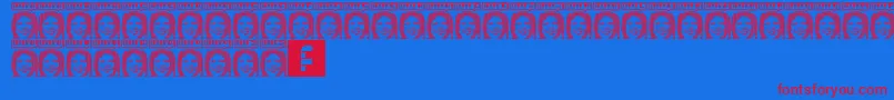 Czcionka LorraLorraDates – czerwone czcionki na niebieskim tle