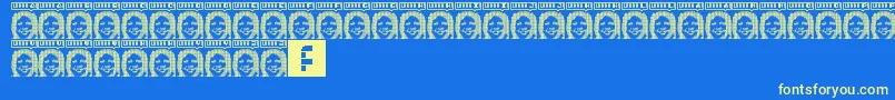 LorraLorraDates Font – Yellow Fonts on Blue Background
