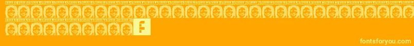 LorraLorraDates-fontti – keltaiset fontit oranssilla taustalla