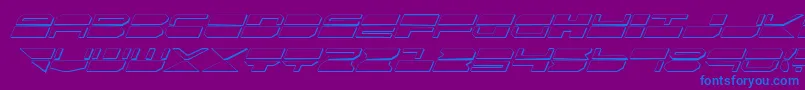 フォントQuickmarkShadowItalic – 紫色の背景に青い文字