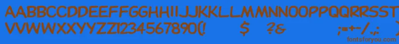 Dupuyheavywd Font – Brown Fonts on Blue Background