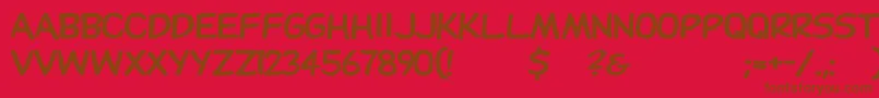 Czcionka Dupuyheavywd – brązowe czcionki na czerwonym tle