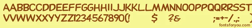 Fonte Dupuyheavywd – fontes marrons em um fundo amarelo