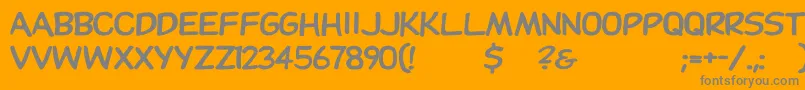 Dupuyheavywd-fontti – harmaat kirjasimet oranssilla taustalla