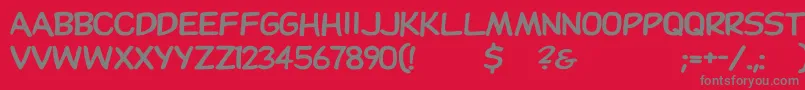 フォントDupuyheavywd – 赤い背景に灰色の文字