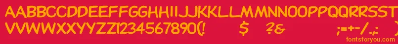 Dupuyheavywd Font – Orange Fonts on Red Background