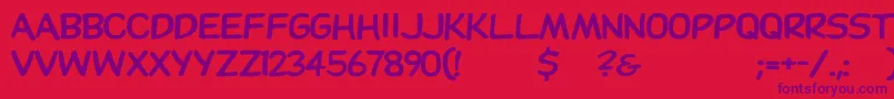 Dupuyheavywd Font – Purple Fonts on Red Background
