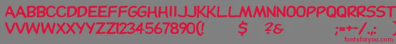 Dupuyheavywd Font – Red Fonts on Gray Background
