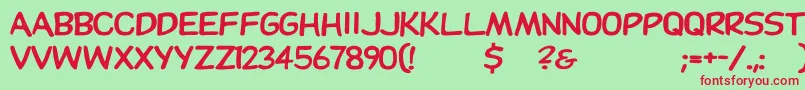 Dupuyheavywd Font – Red Fonts on Green Background