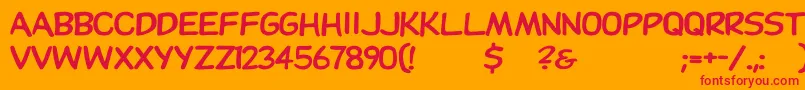 Dupuyheavywd Font – Red Fonts on Orange Background