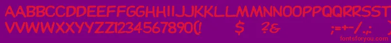 Dupuyheavywd Font – Red Fonts on Purple Background