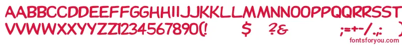Dupuyheavywd-fontti – punaiset fontit valkoisella taustalla