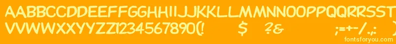 Dupuyheavywd-Schriftart – Gelbe Schriften auf orangefarbenem Hintergrund