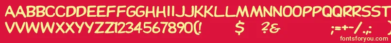 Dupuyheavywd Font – Yellow Fonts on Red Background