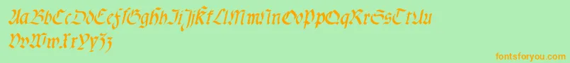 Fractasemibolditalic-Schriftart – Orangefarbene Schriften auf grünem Hintergrund