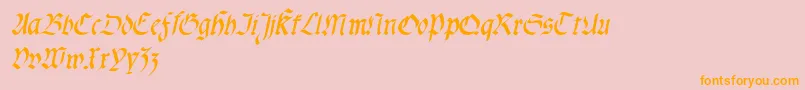 Fractasemibolditalic-Schriftart – Orangefarbene Schriften auf rosa Hintergrund