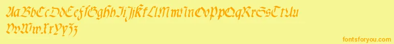 Fractasemibolditalic Font – Orange Fonts on Yellow Background