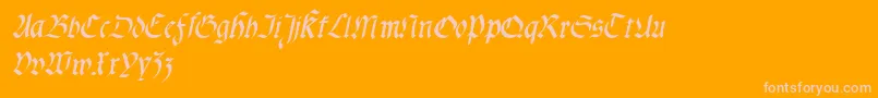 Fractasemibolditalic-Schriftart – Rosa Schriften auf orangefarbenem Hintergrund