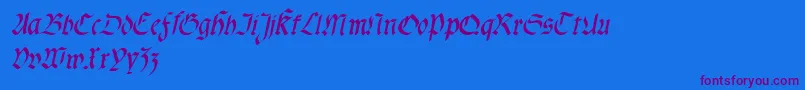 Fractasemibolditalic-Schriftart – Violette Schriften auf blauem Hintergrund