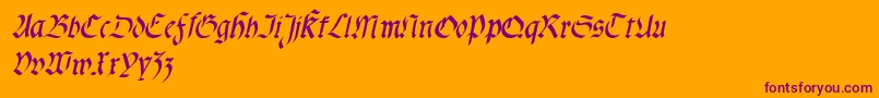 Fractasemibolditalic-Schriftart – Violette Schriften auf orangefarbenem Hintergrund