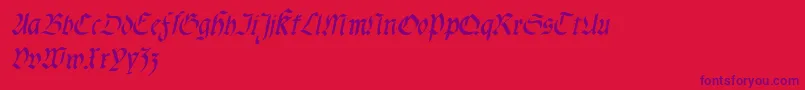 Fractasemibolditalic Font – Purple Fonts on Red Background