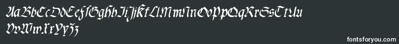 フォントFractasemibolditalic – 黒い背景に白い文字