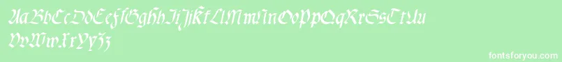 Fractasemibolditalic Font – White Fonts on Green Background