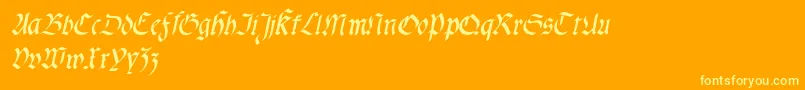 Fractasemibolditalic Font – Yellow Fonts on Orange Background